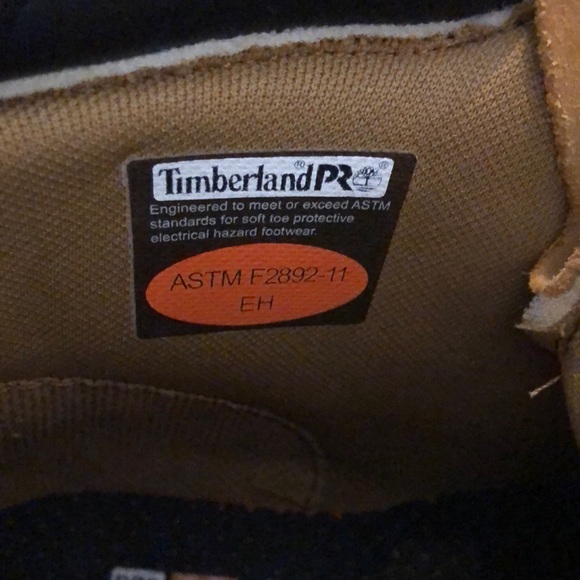 TIMBERLAND PRO Wheat Genuine Leather Premium Waterproof Hiking Boots 6” Sz 12 - Picture 4 of 13